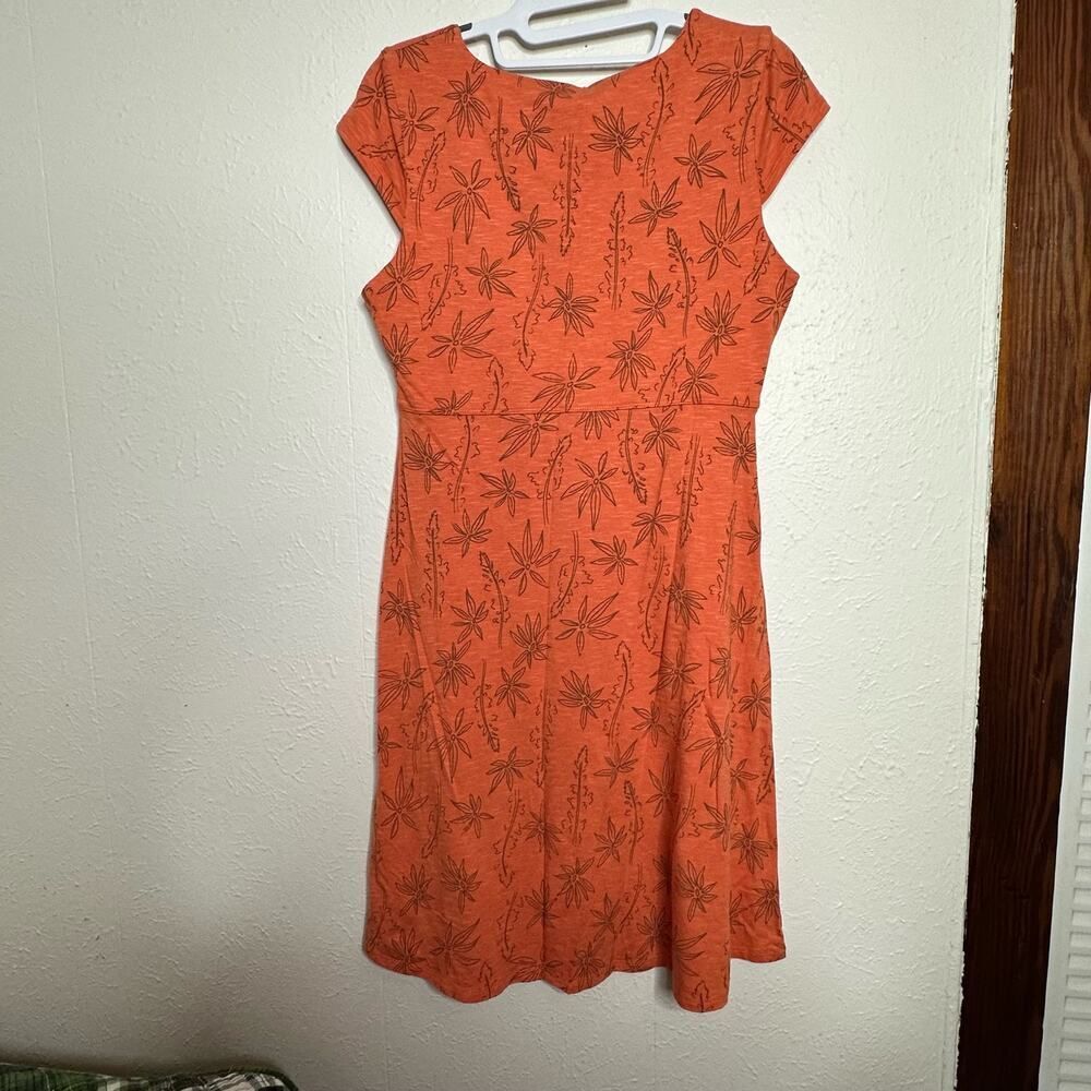 Toad&Co Orange Floral Rosemarie Dress Size Small